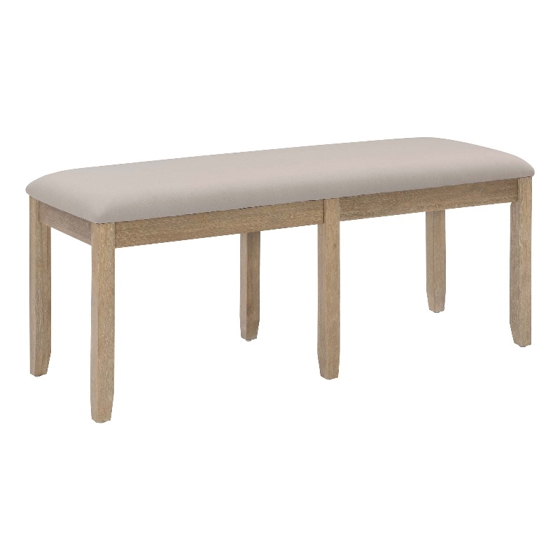 Linon Jordan Wood Backless Bench in Washed Gray