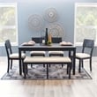 Linon Jordan Six Piece Upholstered Dining Set in Rustic Charcoal Gray Wood