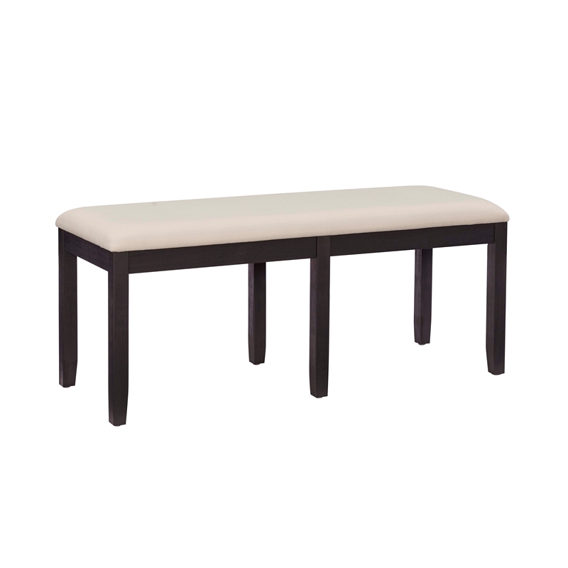 Linon Jordan Six Piece Upholstered Dining Set in Rustic Charcoal Gray Wood