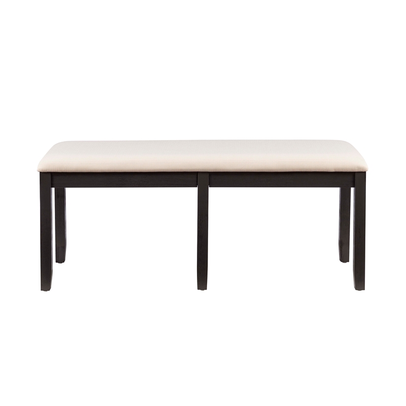 Linon Jordan Six Piece Upholstered Dining Set in Rustic Charcoal Gray Wood