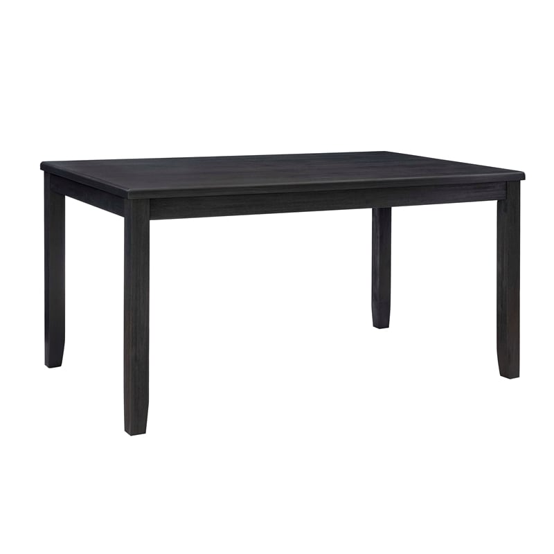 Linon Jordan Six Piece Upholstered Dining Set in Rustic Charcoal Gray Wood