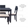 Linon Jordan Six Piece Upholstered Dining Set in Rustic Charcoal Gray Wood