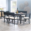 Linon Jordan Wood Dining Table in Dark Charcoal Gray
