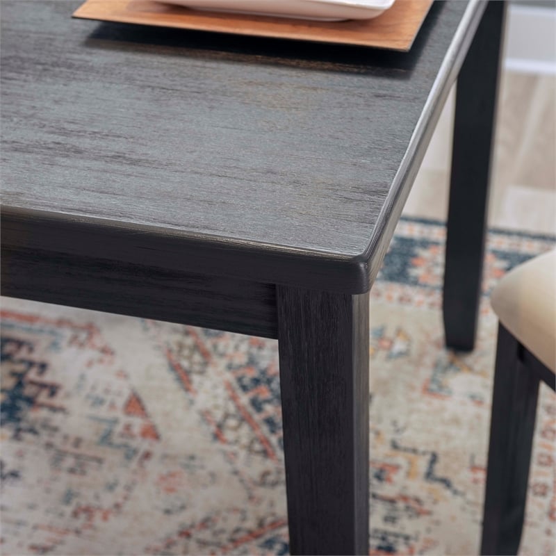 Linon Jordan Wood Dining Table in Dark Charcoal Gray