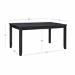 Linon Jordan Wood Dining Table in Dark Charcoal Gray