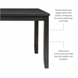 Linon Jordan Wood Dining Table in Dark Charcoal Gray