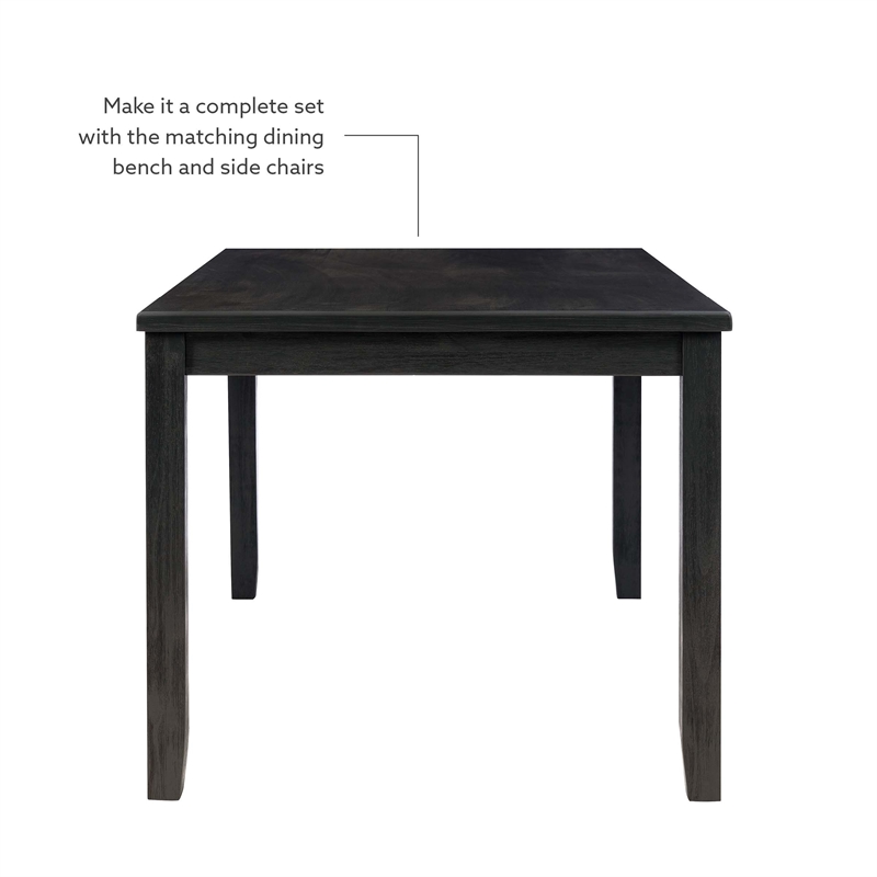 Linon Jordan Wood Dining Table in Dark Charcoal Gray