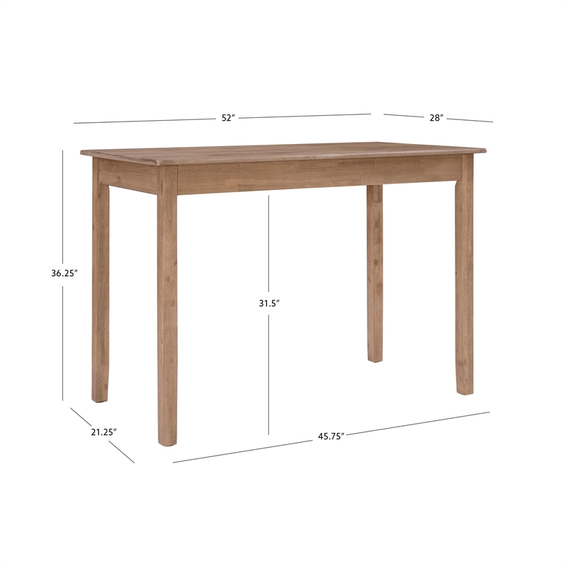Linon Jordan Wood Tavern Table in Washed Gray
