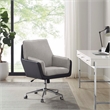 Linon Stella Faux Leather/Sherpa Swivel Rolling Office Chair in Gray & Black
