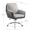 Linon Stella Faux Leather/Sherpa Swivel Rolling Office Chair in Gray & Black