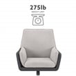 Linon Stella Faux Leather/Sherpa Swivel Rolling Office Chair in Gray & Black
