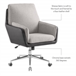 Linon Stella Faux Leather/Sherpa Swivel Rolling Office Chair in Gray & Black