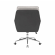 Linon Stella Faux Leather/Sherpa Swivel Rolling Office Chair in Gray & Black
