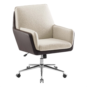 linon stella metal swivel chair in natural and brown