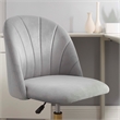 Linon Alyssa Upholstered Adjustable Swivel Desk Chair Gold Legs in Light Gray