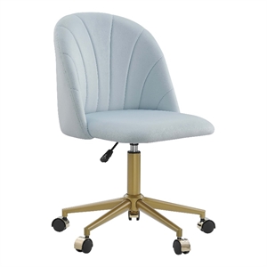 linon alyssa metal office desk chair in light blue