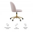 Linon Alyssa Upholstered Adjustable Armless Desk Chair Gold Legs in Blush Pink