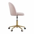 Linon Alyssa Upholstered Adjustable Armless Desk Chair Gold Legs in Blush Pink