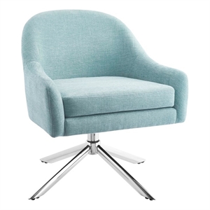 Linon London Metal Capri Swivel Accent Chair in Blue