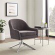 Linon London Upholstered Steel Leg Swivel Accent Chair in Gray Fabric