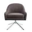 Linon London Upholstered Steel Leg Swivel Accent Chair in Gray Fabric