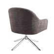 Linon London Upholstered Steel Leg Swivel Accent Chair in Gray Fabric