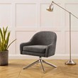 Linon London Upholstered Steel Leg Swivel Accent Chair in Gray Fabric