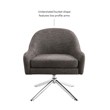 Linon London Upholstered Steel Leg Swivel Accent Chair in Gray Fabric