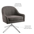 Linon London Upholstered Steel Leg Swivel Accent Chair in Gray Fabric