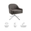 Linon London Upholstered Steel Leg Swivel Accent Chair in Gray Fabric