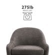 Linon London Upholstered Steel Leg Swivel Accent Chair in Gray Fabric