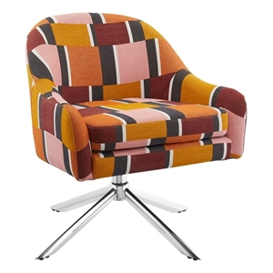 linon london metal multi swivel accent chair in multi-color