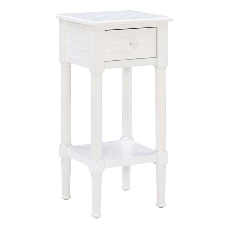 Linon Styers Wood End Table with Storage in White