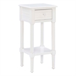 Linon Styers Wood End Table with Storage in White