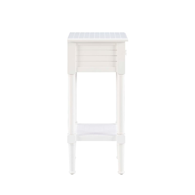 Linon Styers Wood End Table with Storage in White