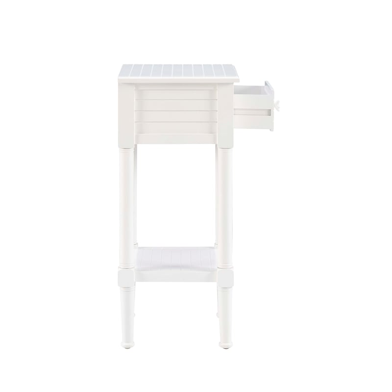 Linon Styers Wood End Table with Storage in White