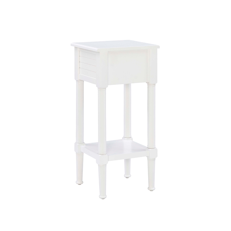 Linon Styers Wood End Table with Storage in White