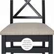 Linon Ervin Wood X-Back Set of 2 Dining Chairs Beige Padded Seats in Black