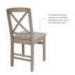 Linon Ervin Wood X-Back Set of Two Dining Chairs in Washed Gray