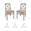 Linon Ervin Wood X-Back Set of Two Dining Chairs in Washed Gray