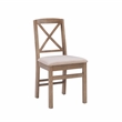 Linon Ervin Wood X-Back Set of Two Dining Chairs in Washed Gray