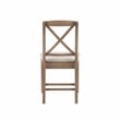 Linon Ervin Wood X-Back Set of Two Dining Chairs in Washed Gray