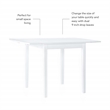 Linon Ervin Square Space Saving Drop Leaf Table in White Rubberwood