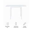 Linon Ervin Square Space Saving Drop Leaf Table in White Rubberwood
