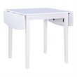 Linon Ervin Square Space Saving Drop Leaf Table in White Rubberwood