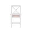 Linon Ervin Wood X-Back Set of 2 Dining Chairs Beige Padded Seat in White Finish