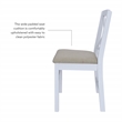 Linon Ervin Wood X-Back Set of 2 Dining Chairs Beige Padded Seat in White Finish