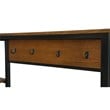 Linon Austin Sturdy Rustic Hall Tree 6 Wood Shelves 4 Hooks Metal Frame in Black