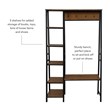 Linon Austin Sturdy Rustic Hall Tree 6 Wood Shelves 4 Hooks Metal Frame in Black