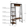 Linon Austin Sturdy Rustic Hall Tree 6 Wood Shelves 4 Hooks Metal Frame in Black